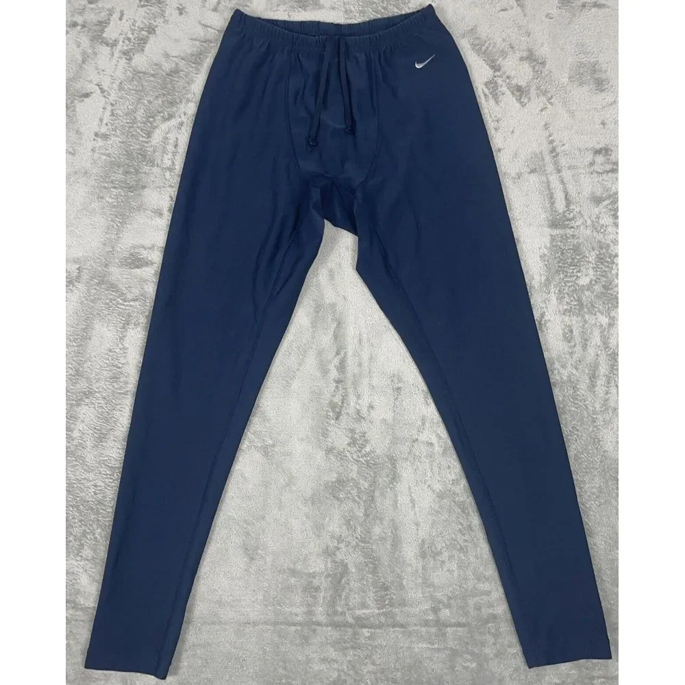 Nike Alpha Project Pants Womens Sz L Compression Blue Athletic Drawstring Tights